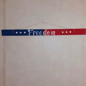 FREEDOM LONG PATRIOTIC HANGING SIGN